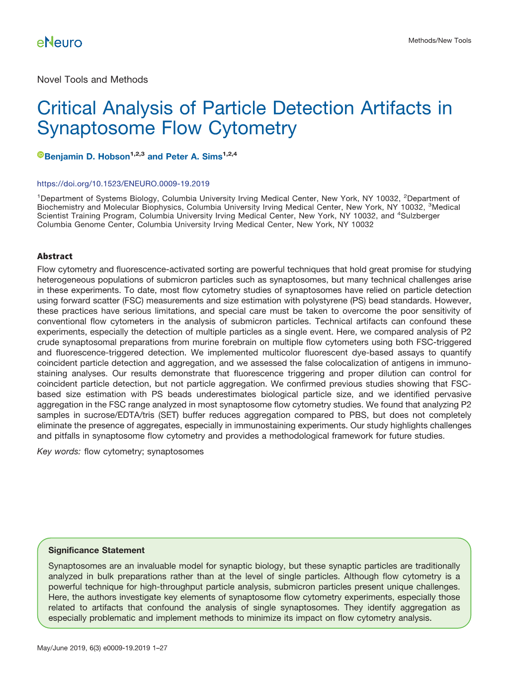 Critical Analysis of Particle Detection Artifacts in Synaptosome Flow Cytometry