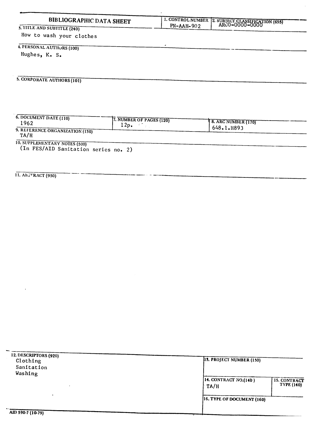 Bibliographic Data Sheet Pnaa