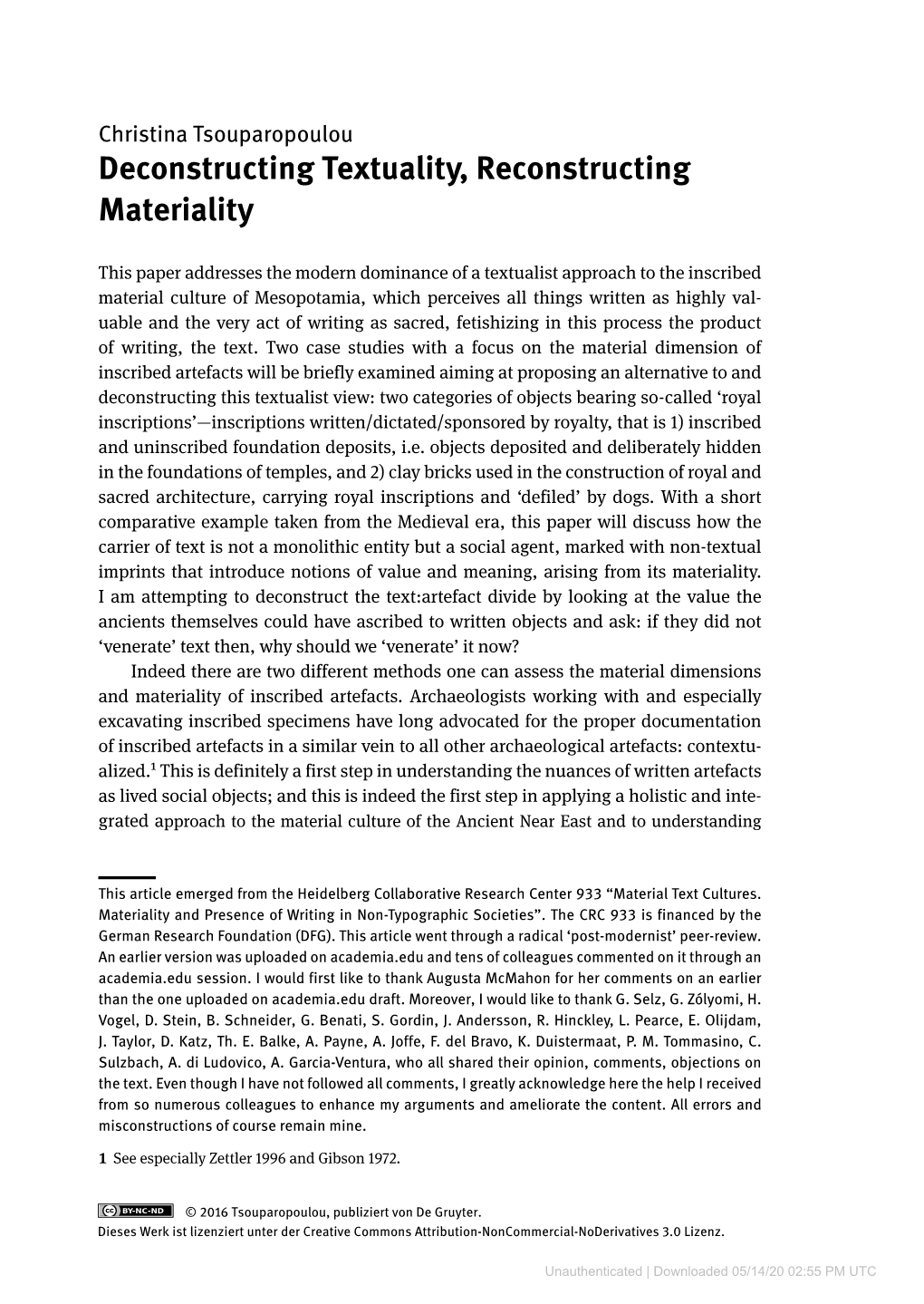 Deconstructing Textuality, Reconstructing Materiality