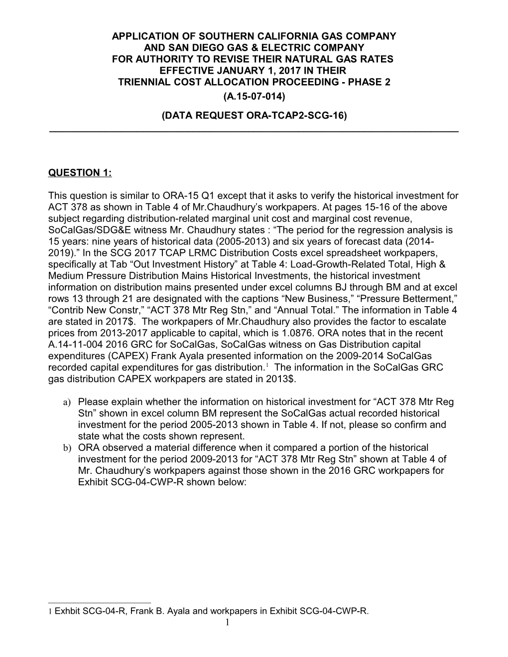 Application of Southern California Gas Company s2