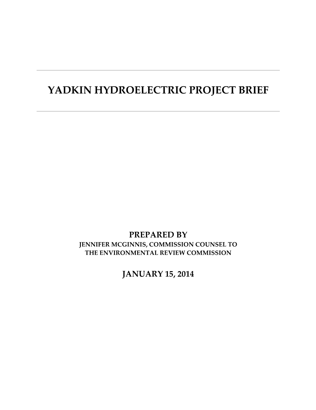 Yadkin Hydroelectric Project Brief