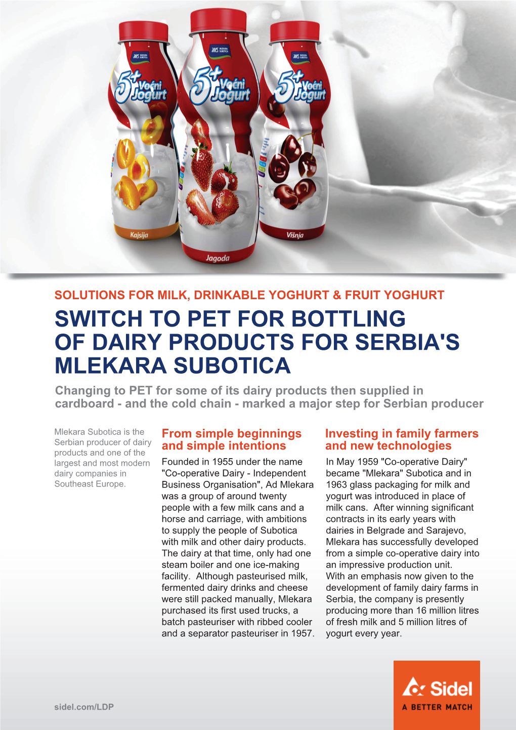 Switch to Pet for Bottling of Dairy Products for Serbia's