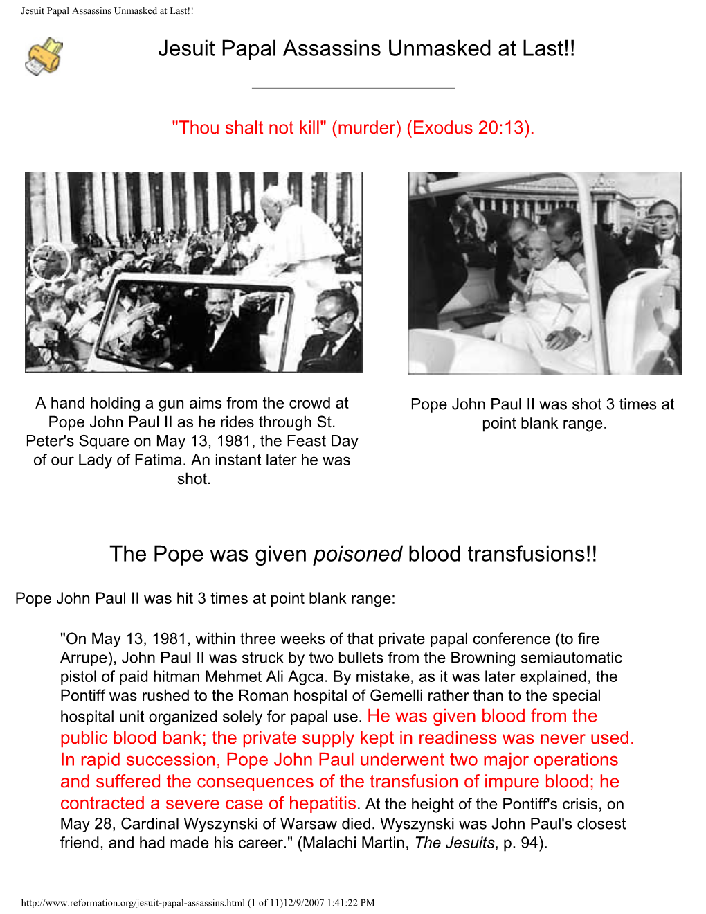 Jesuit Papal Assassins Unmasked at Last!!