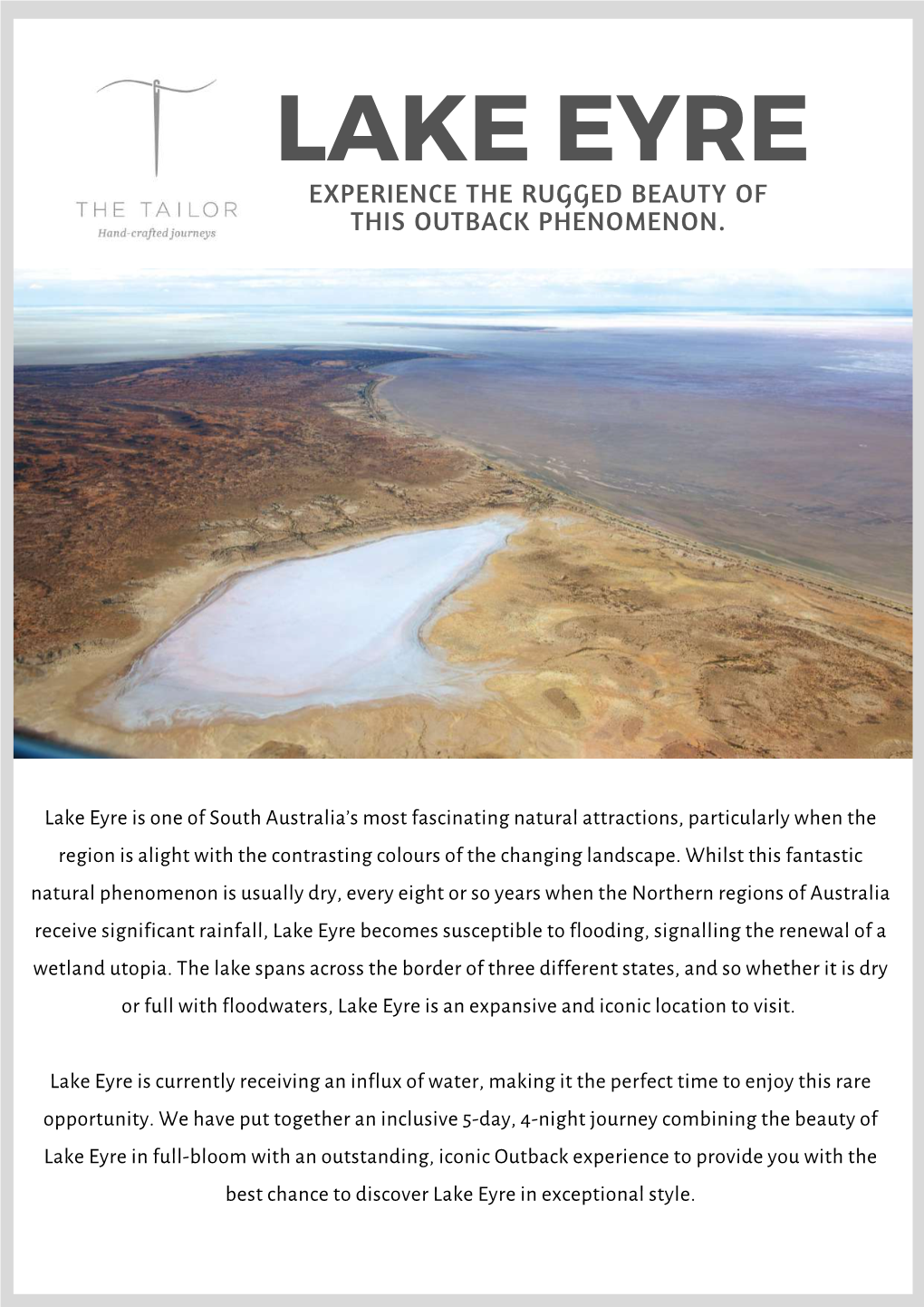 Lake Eyre Experience the Rugged Beauty of This Outback Phenomenon