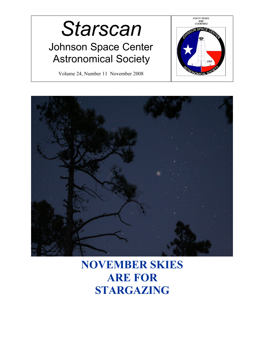 Starscan Johnson Space Center Astronomical Society