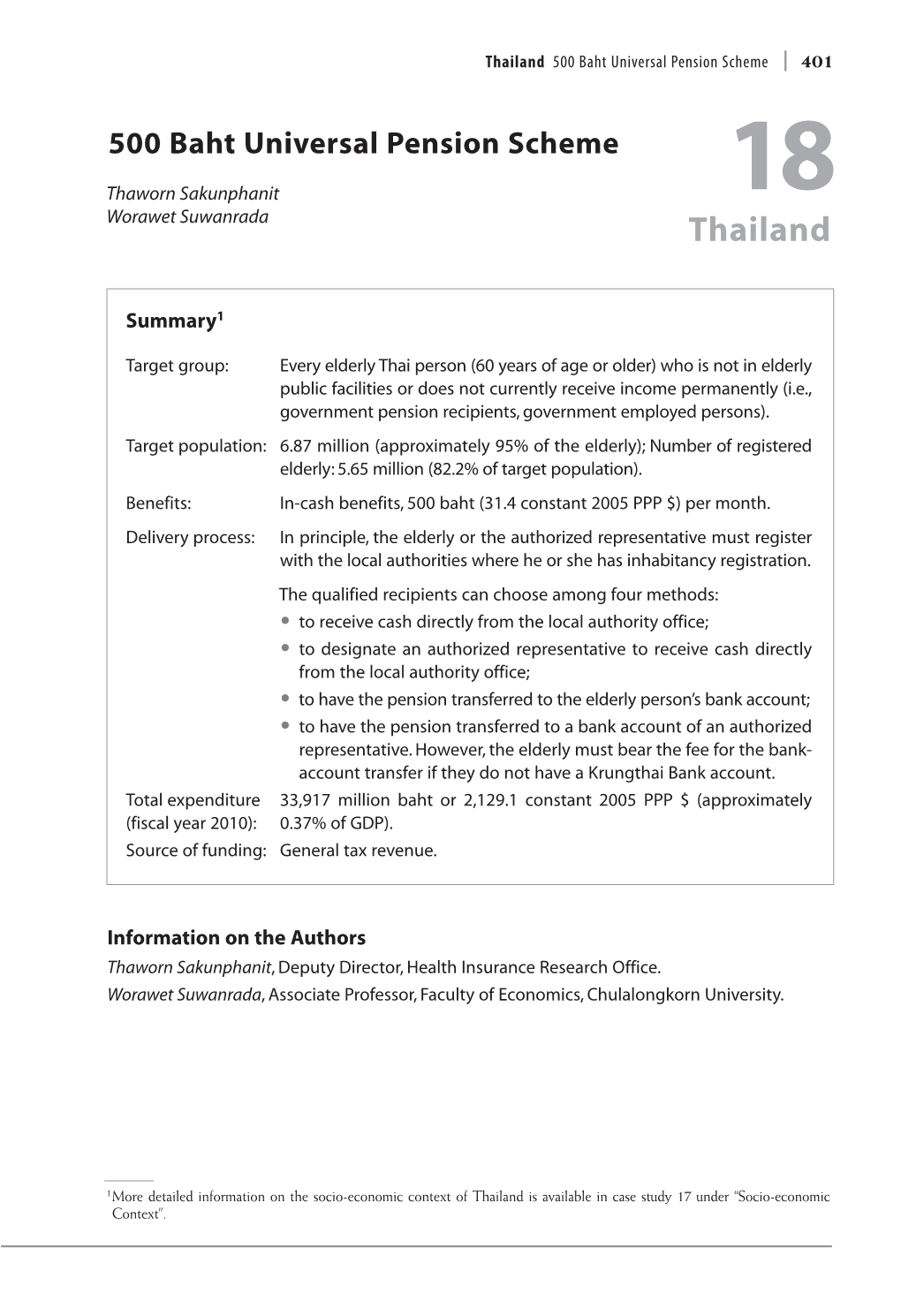 The 500 Baht Universal Pension Scheme – Thailand