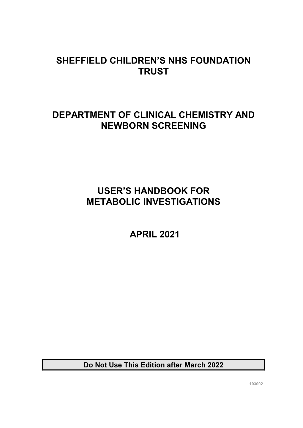 Metabolic Handbook