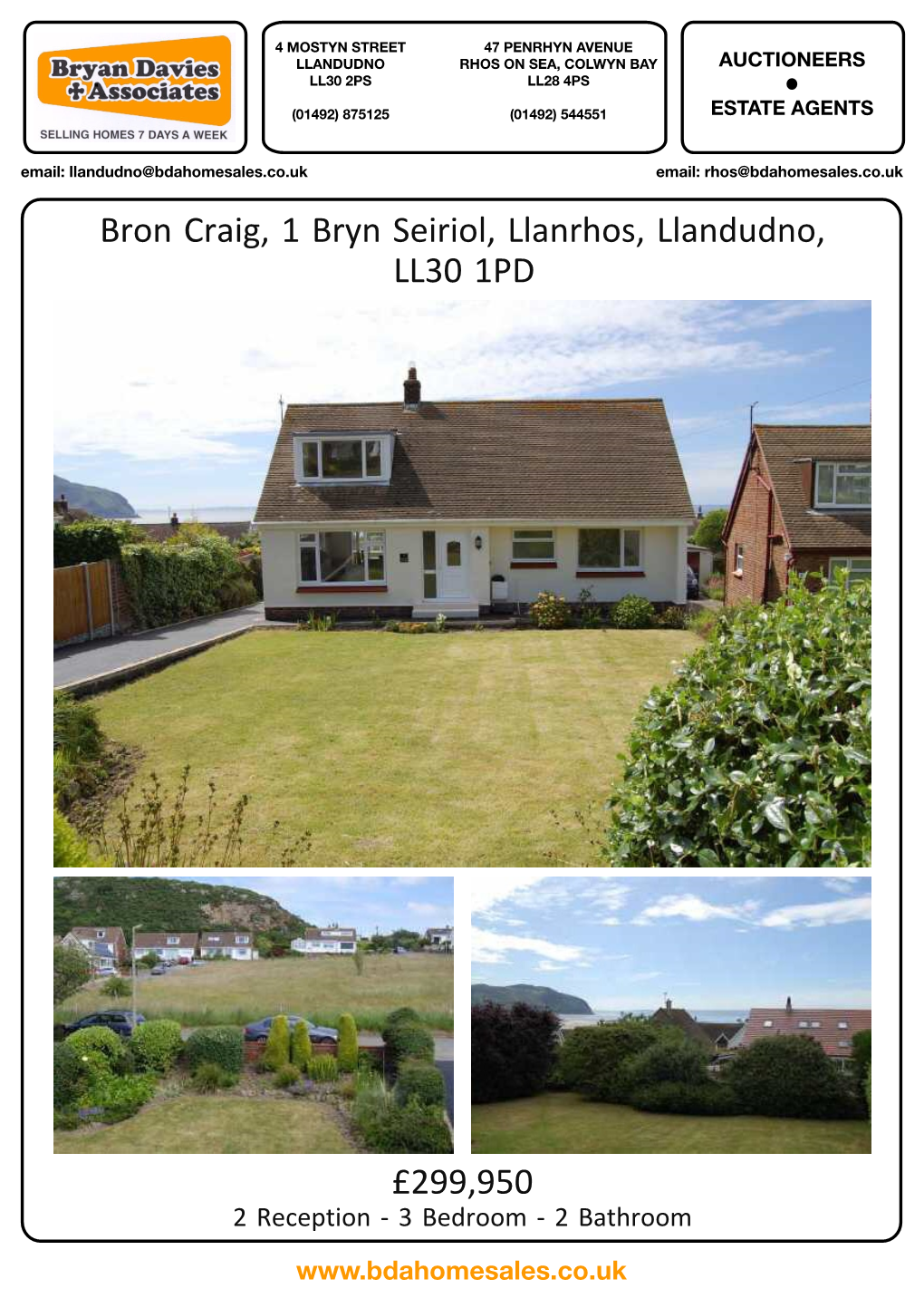 Bron Craig, 1 Bryn Seiriol, Llanrhos, Llandudno, LL30 1PD