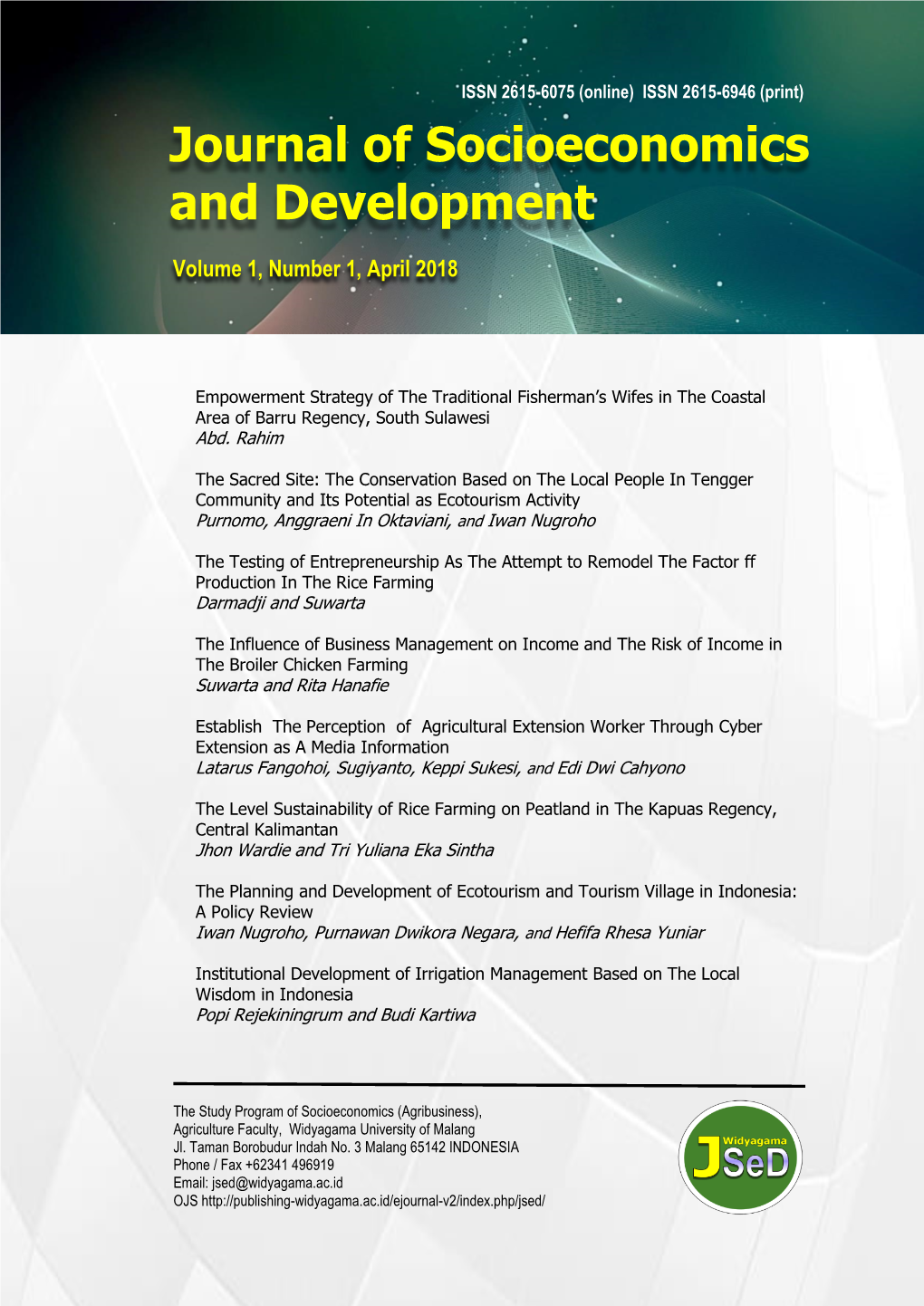 Journal of Socioeconomics and Development