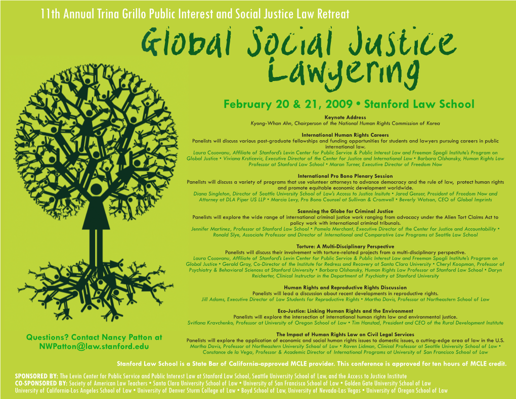 11Th Annual Trina Grillo Public Interest and Social Justice Law Retreat