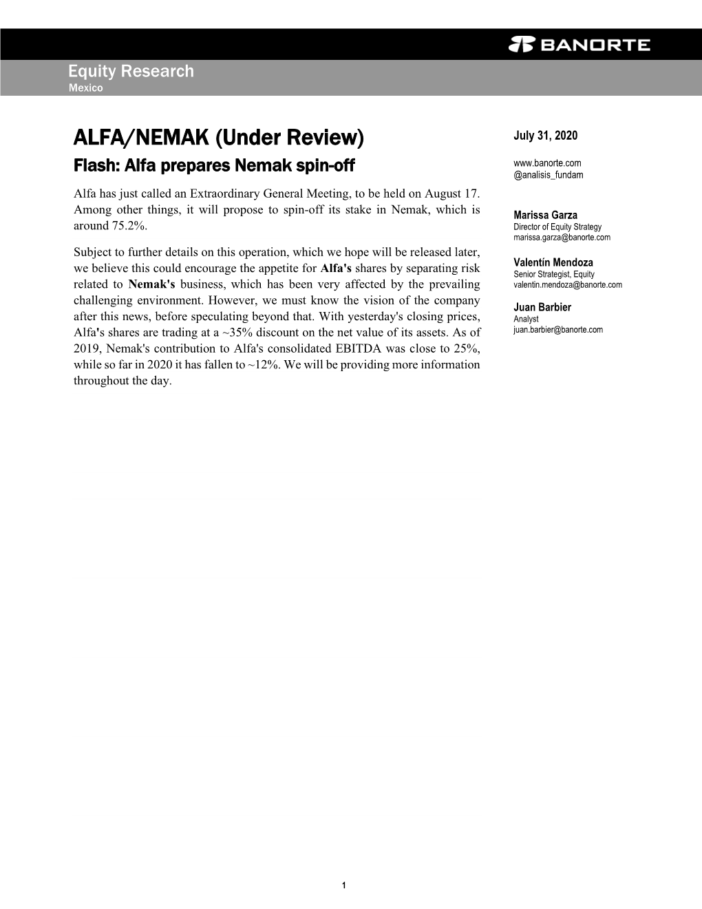 ALFA/NEMAK (Under Review) July 31, 2020