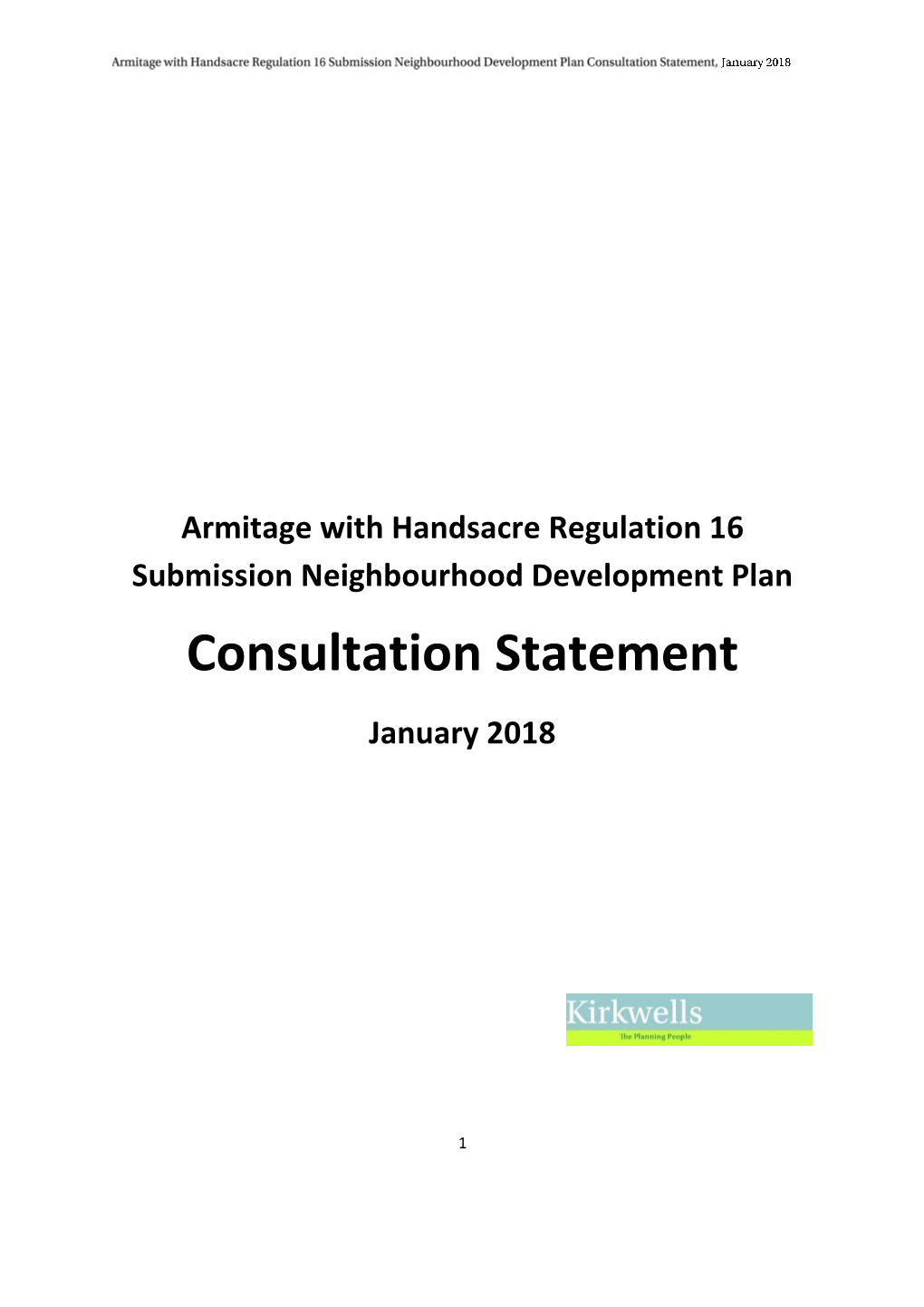 Armitage with Handsacre Consultation Statement