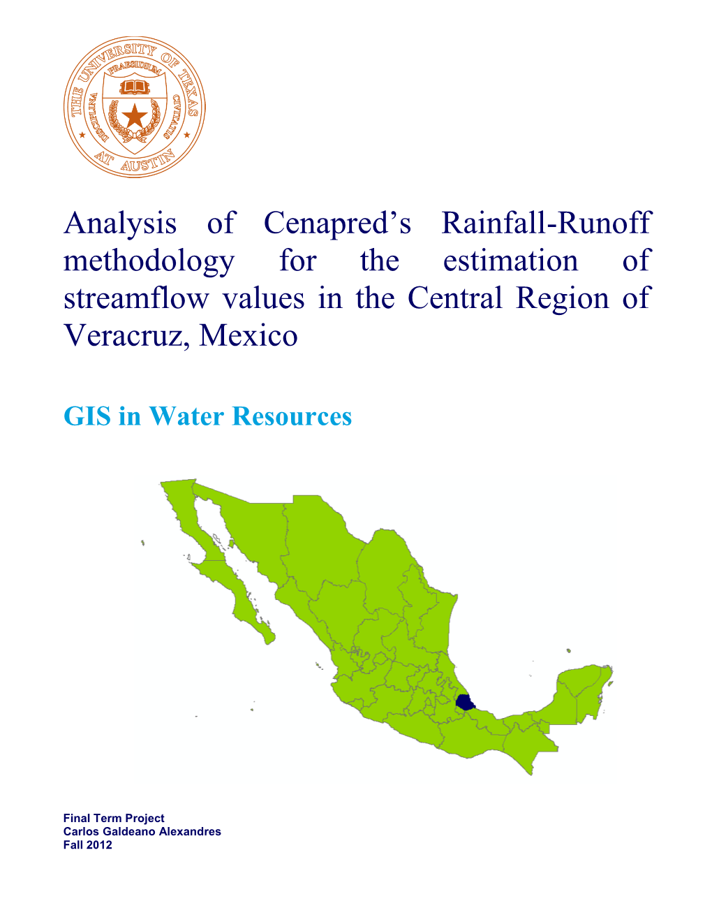 Design Storms and Flows in Jamapa, Veracruz, Mexico
