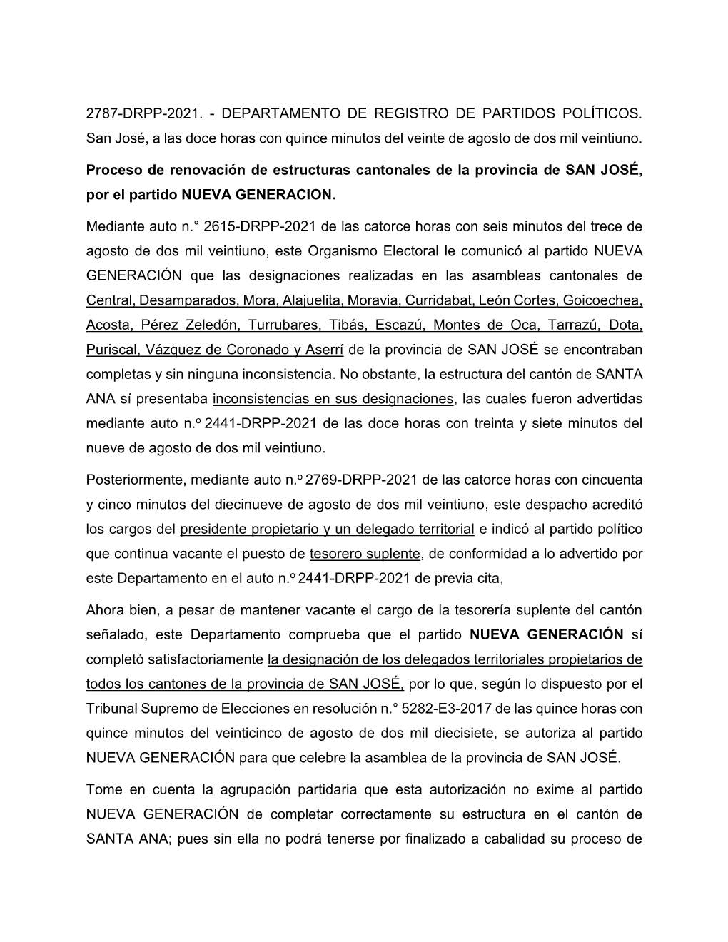 2787-Drpp-2021. - Departamento De Registro De Partidos Políticos