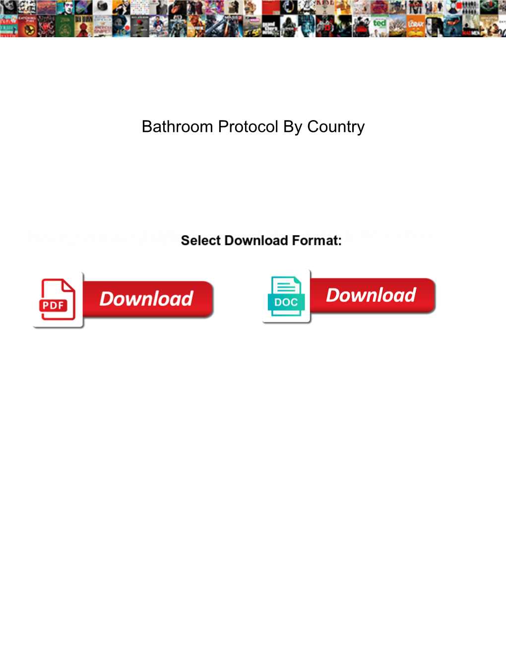 Bathroom Protocol by Country