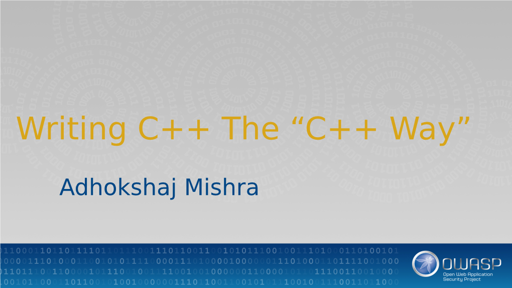 Writing C++ the “C++ Way”