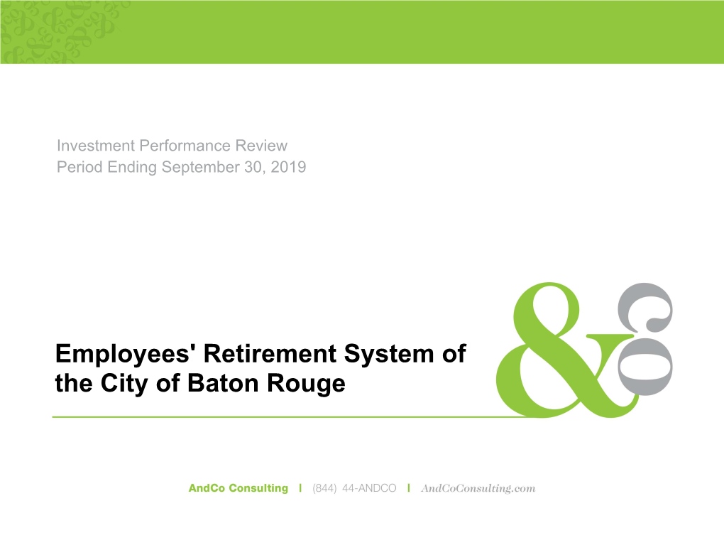 View the Quarter 3 Investment Performance