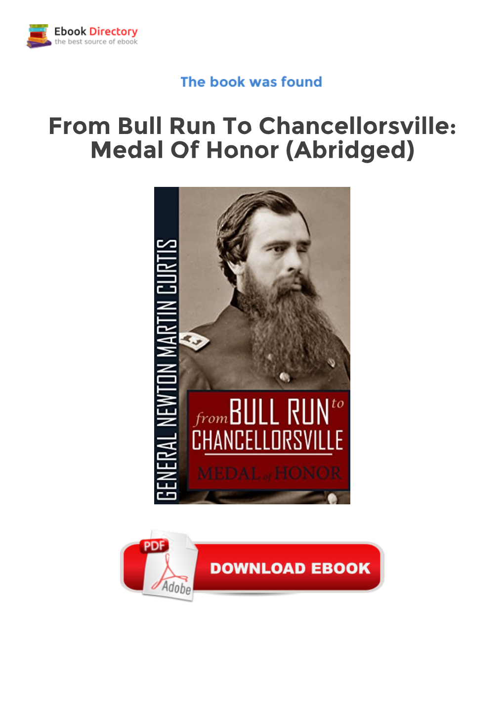 Ebook from Bull Run to Chancellorsville: Medal of Honor