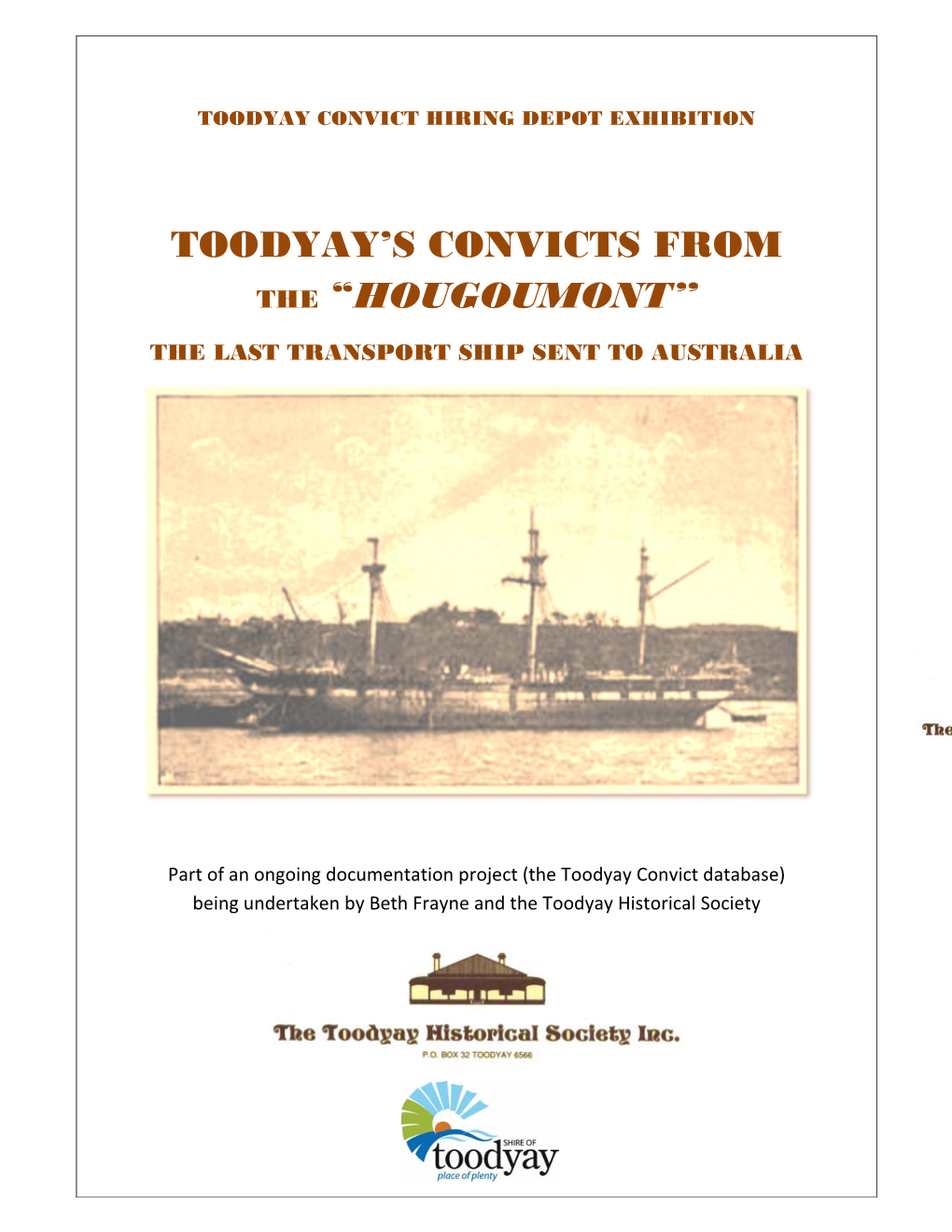 Toodyay's Convicts from the “Hougoumont”