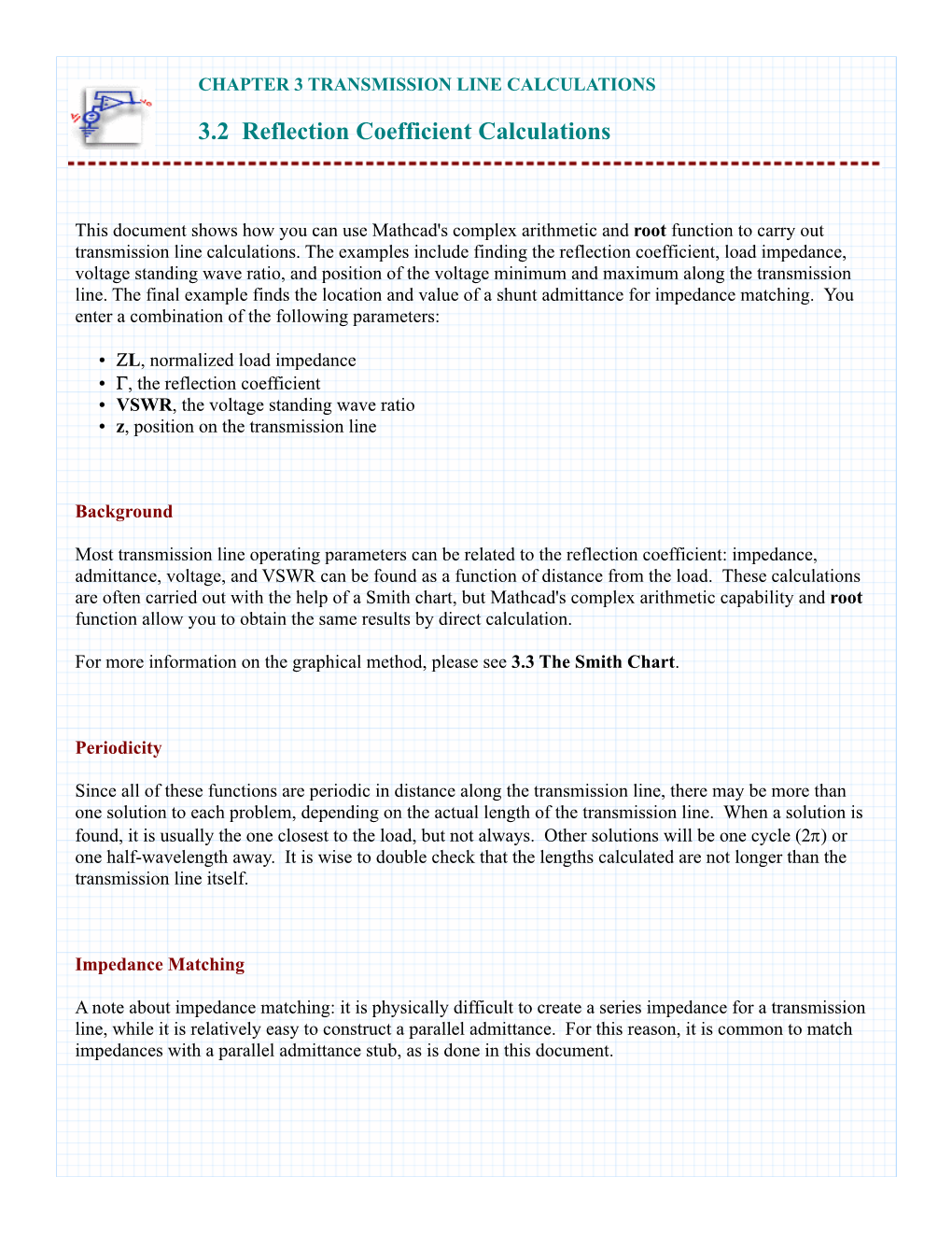 3.2 Reflection Coefficient Calculations