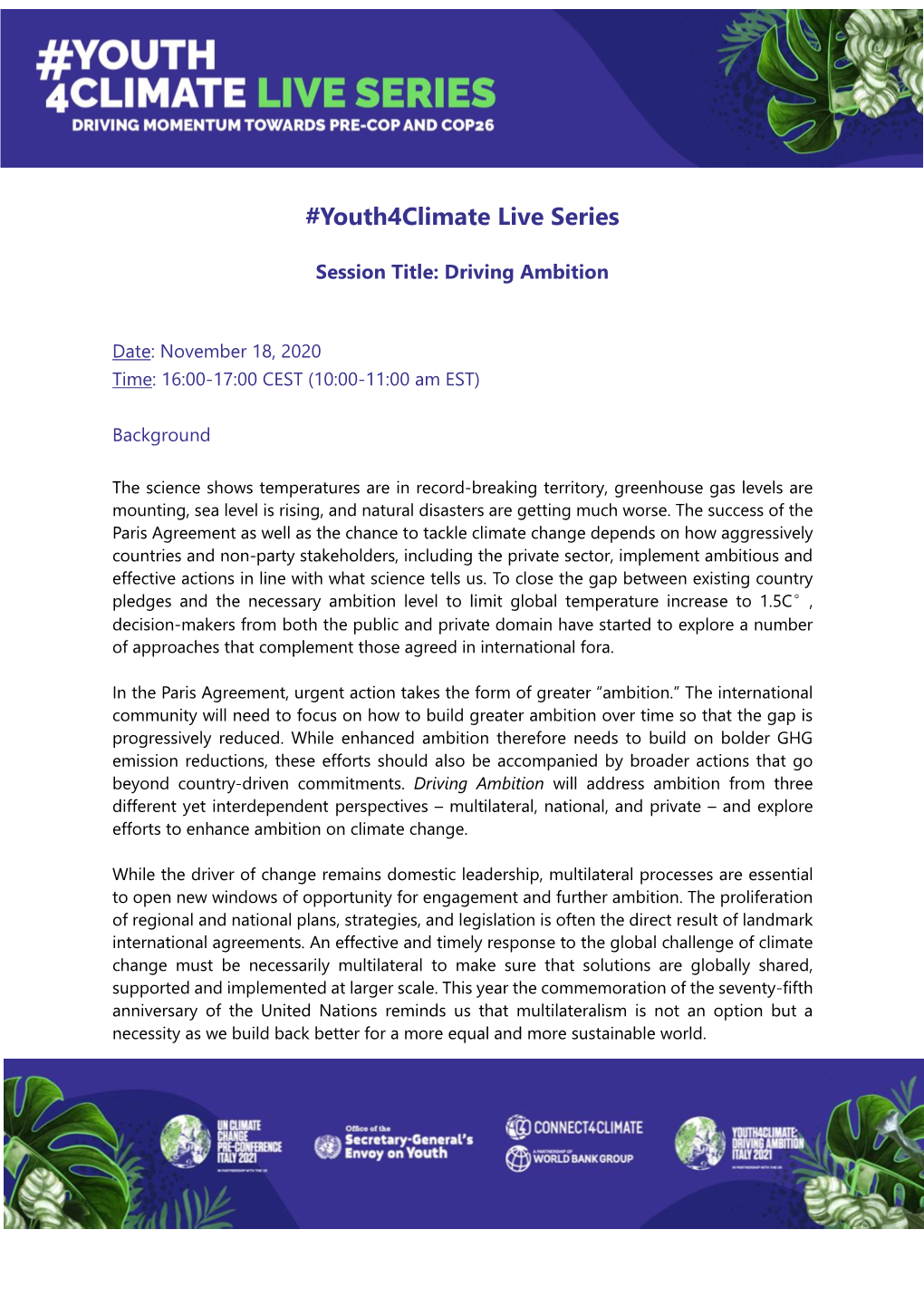Youth4climate Live Series