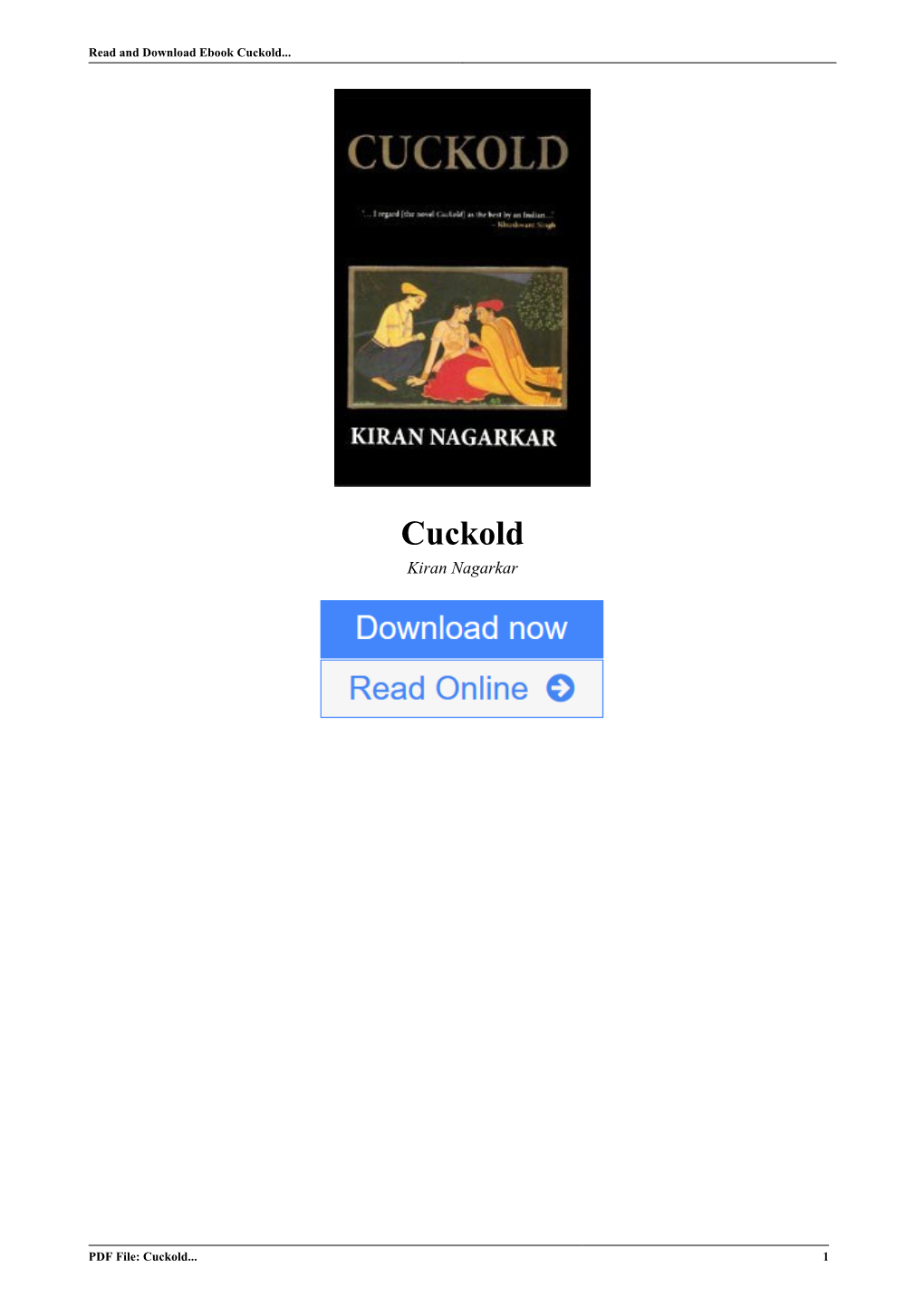 Cuckold by Kiran Nagarkar