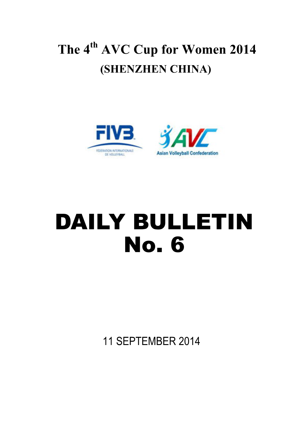 Bulletin#6 – 4Th AVC Cup for Women