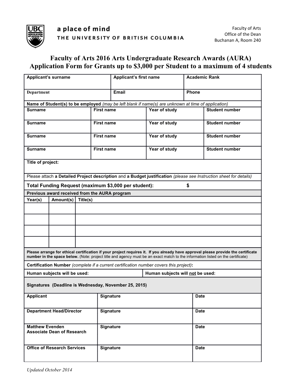 Hampton Fund Research Grant