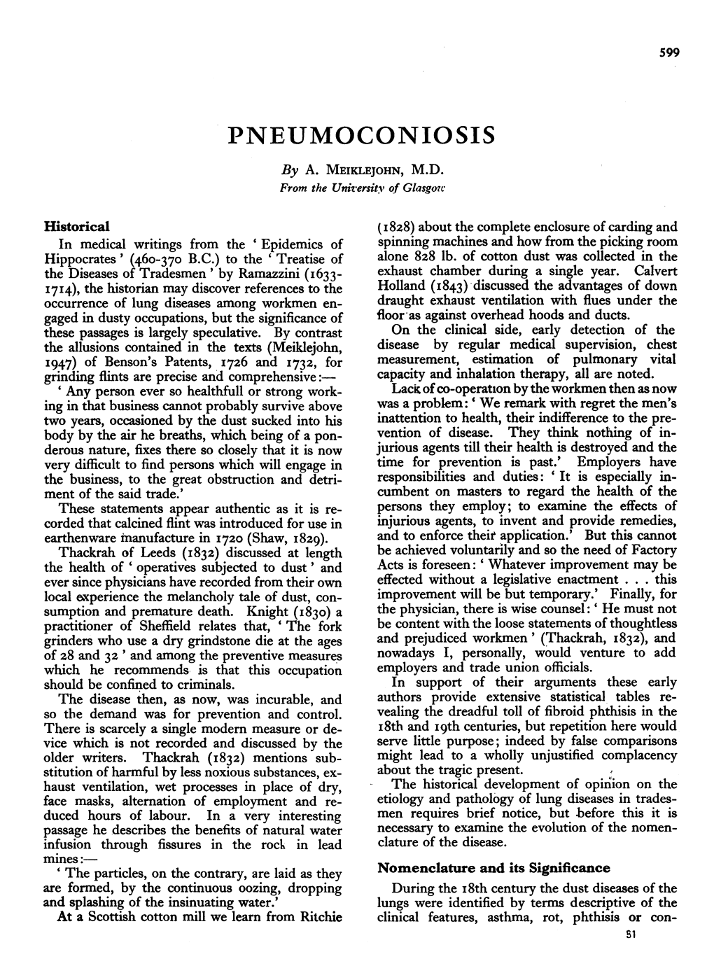 PNEUMOCONIOSIS by A