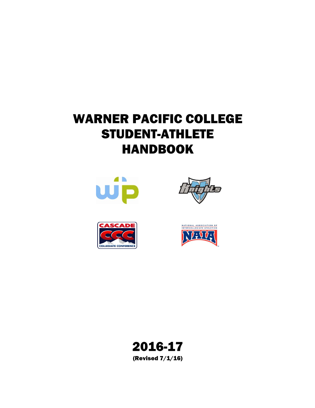 Warner Pacific College Student-Athlete Handbook