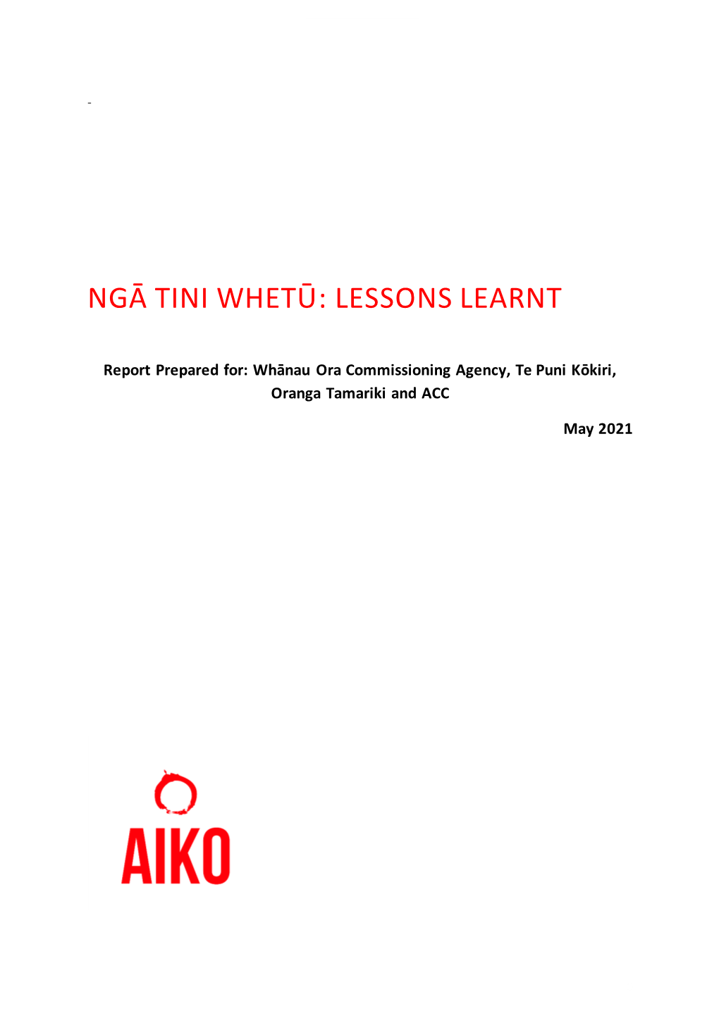 Ngā Tini Whetū | Lessons Learnt