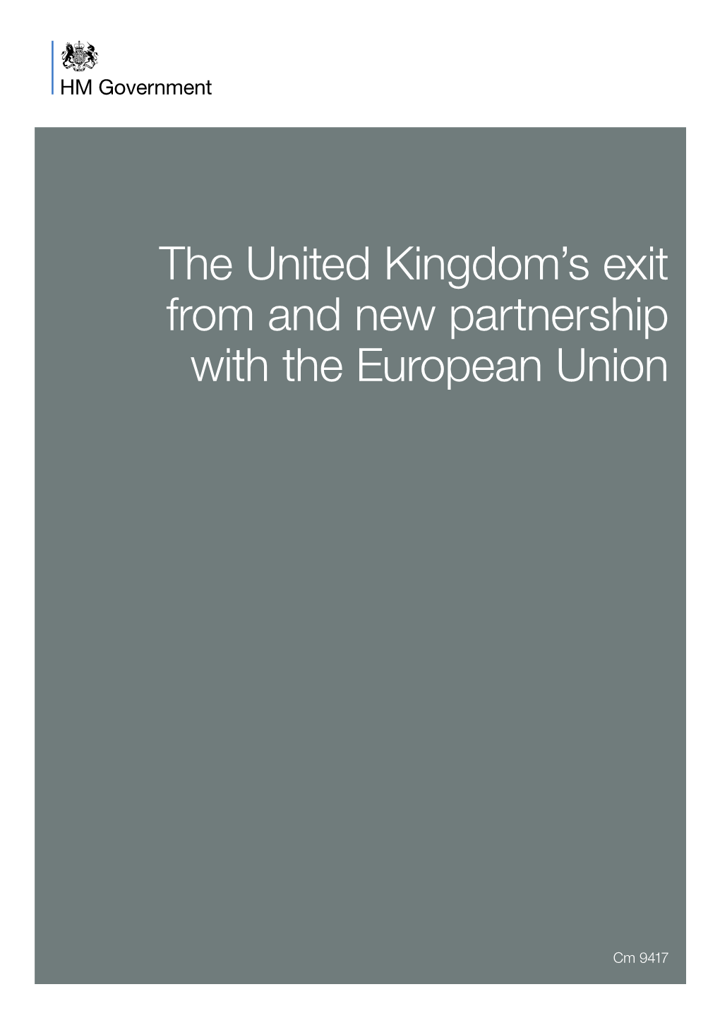 The United Kingdom's Exit from and New Partnership With