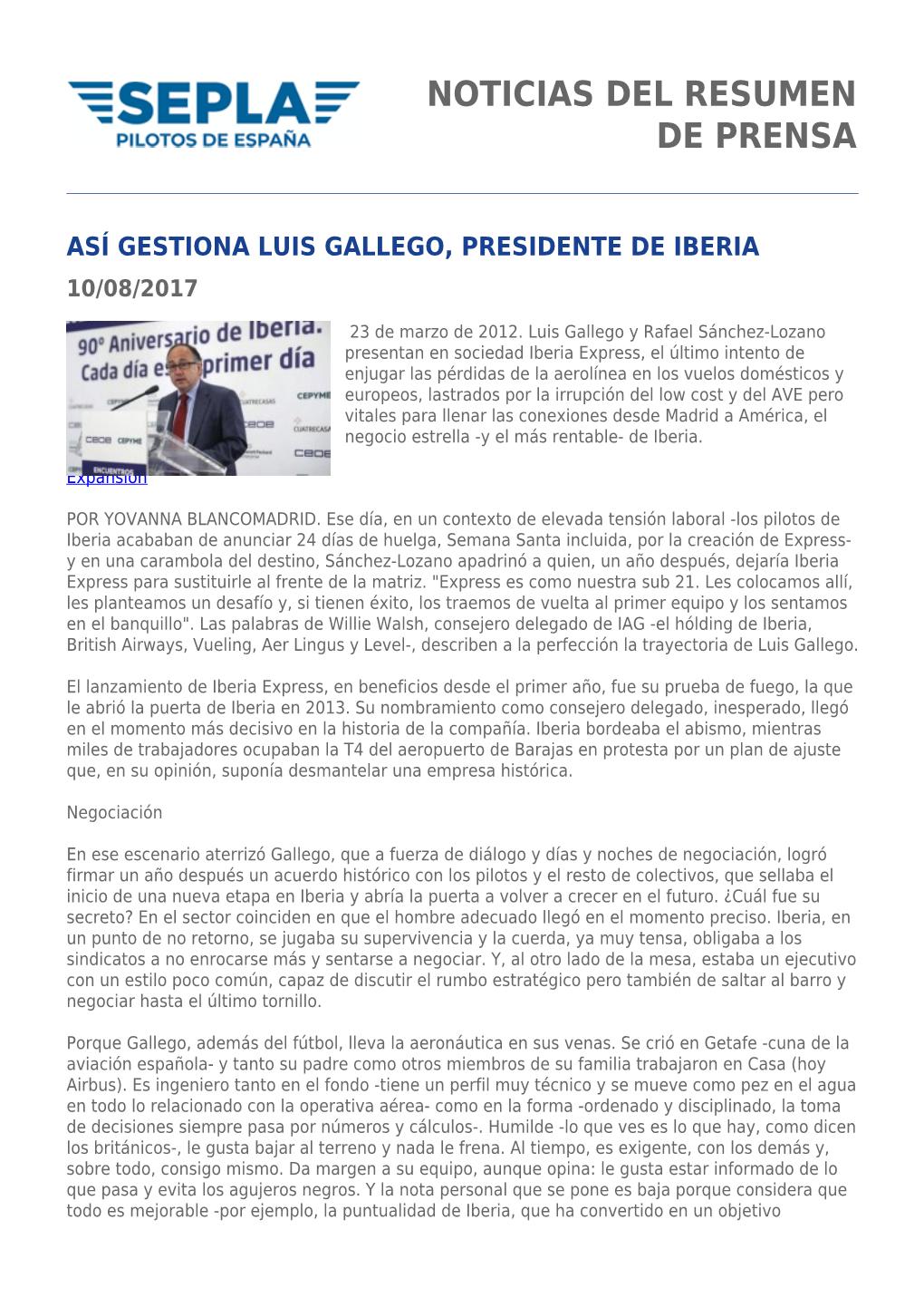 Noticias Del Resumen De Prensa Así Gestiona Luis Gallego