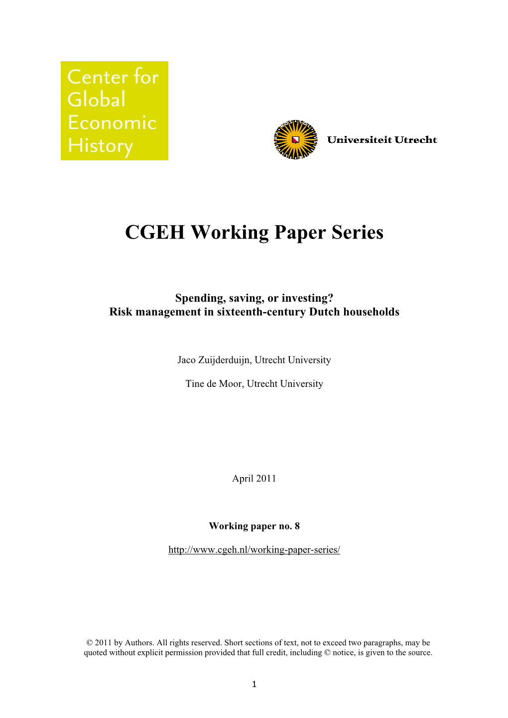 CGEH Working Paper Series