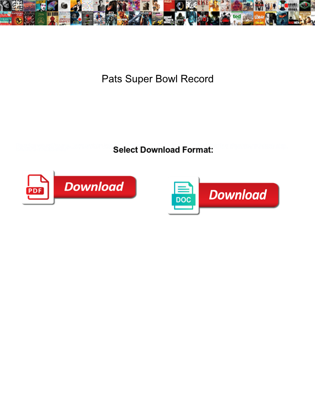 Pats Super Bowl Record