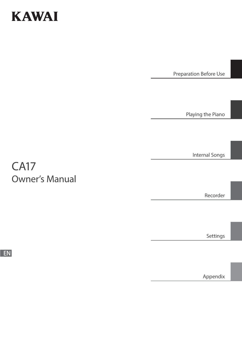 Kawai CA17 Owner's Manual