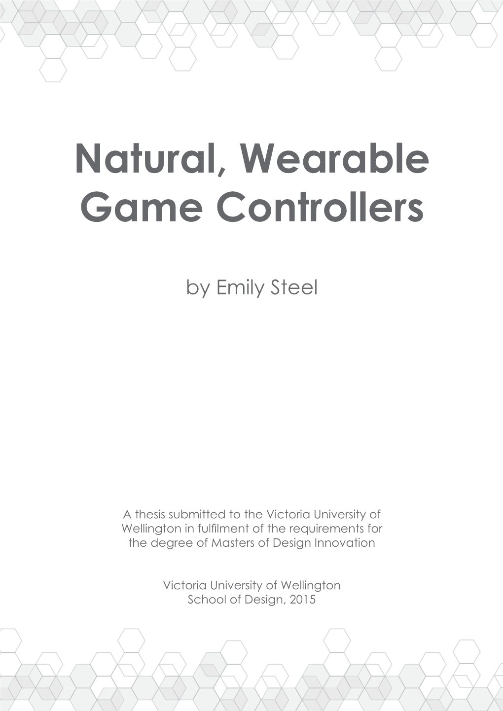 Natural, Wearable Game Controllers