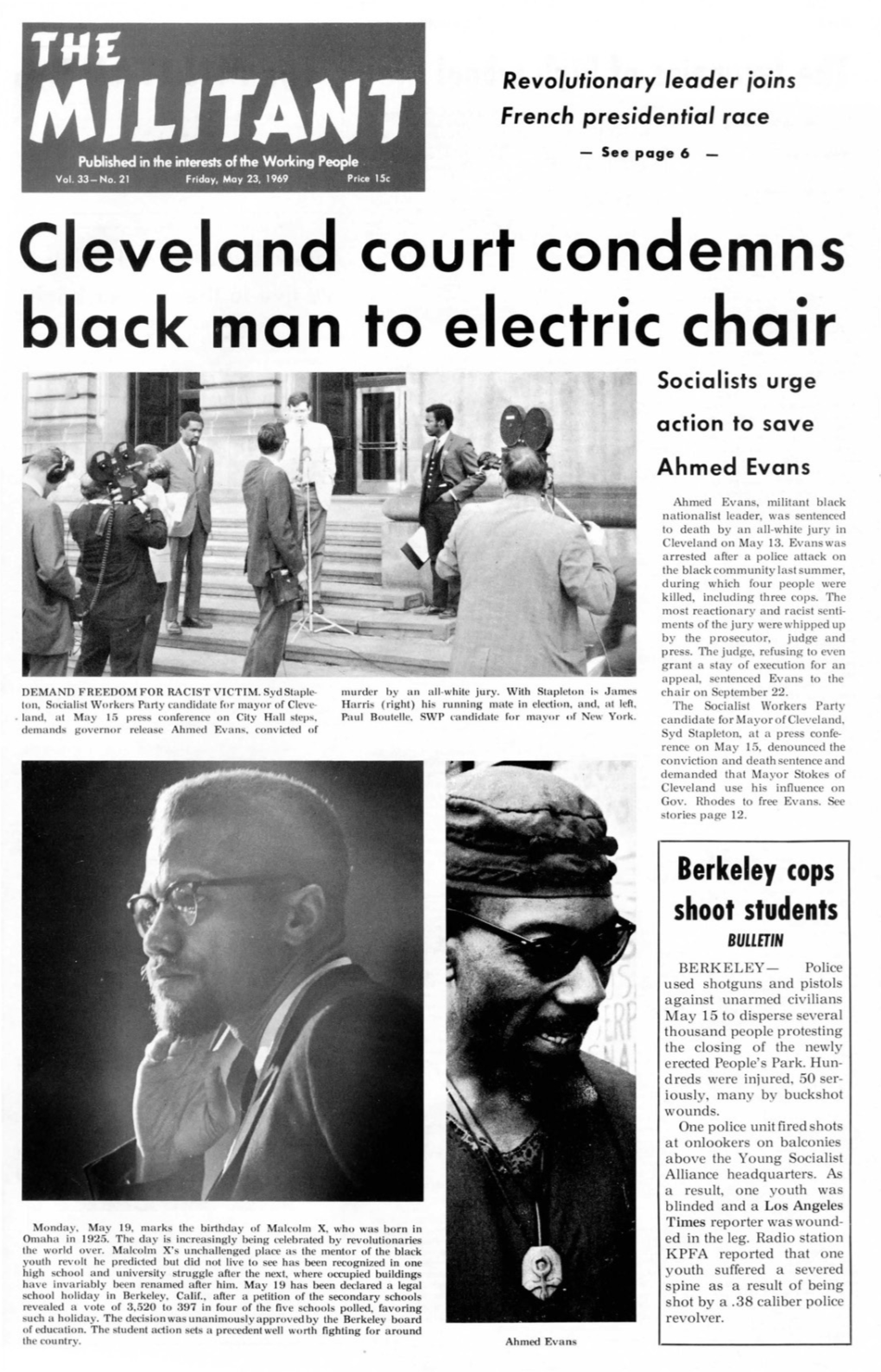 Cleveland Court Condemns Black Man to Electric Chair Socialists Urge