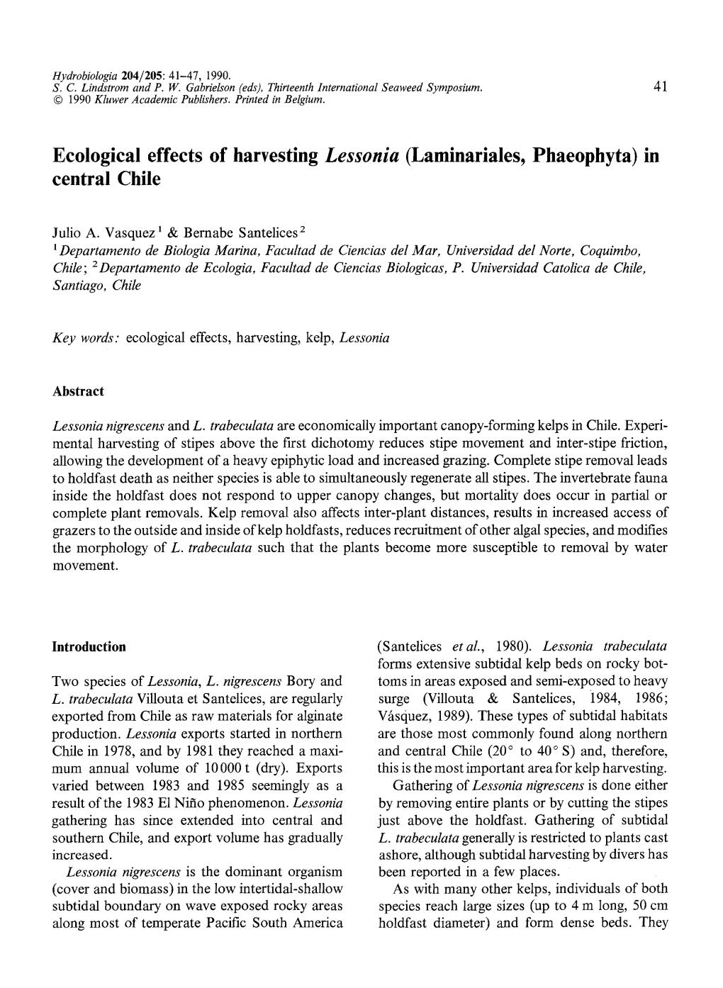 Ecological Effects of Harvesting &lt;Emphasis Type="Italic"&gt;Lessonia