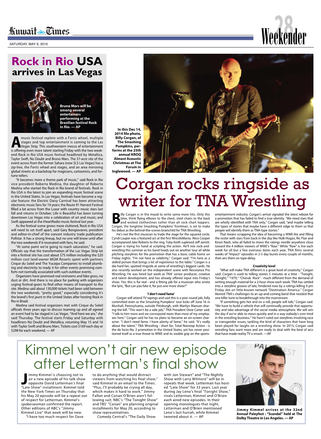 Corgan Rocks Ringside As Writer for TNA Wrestling