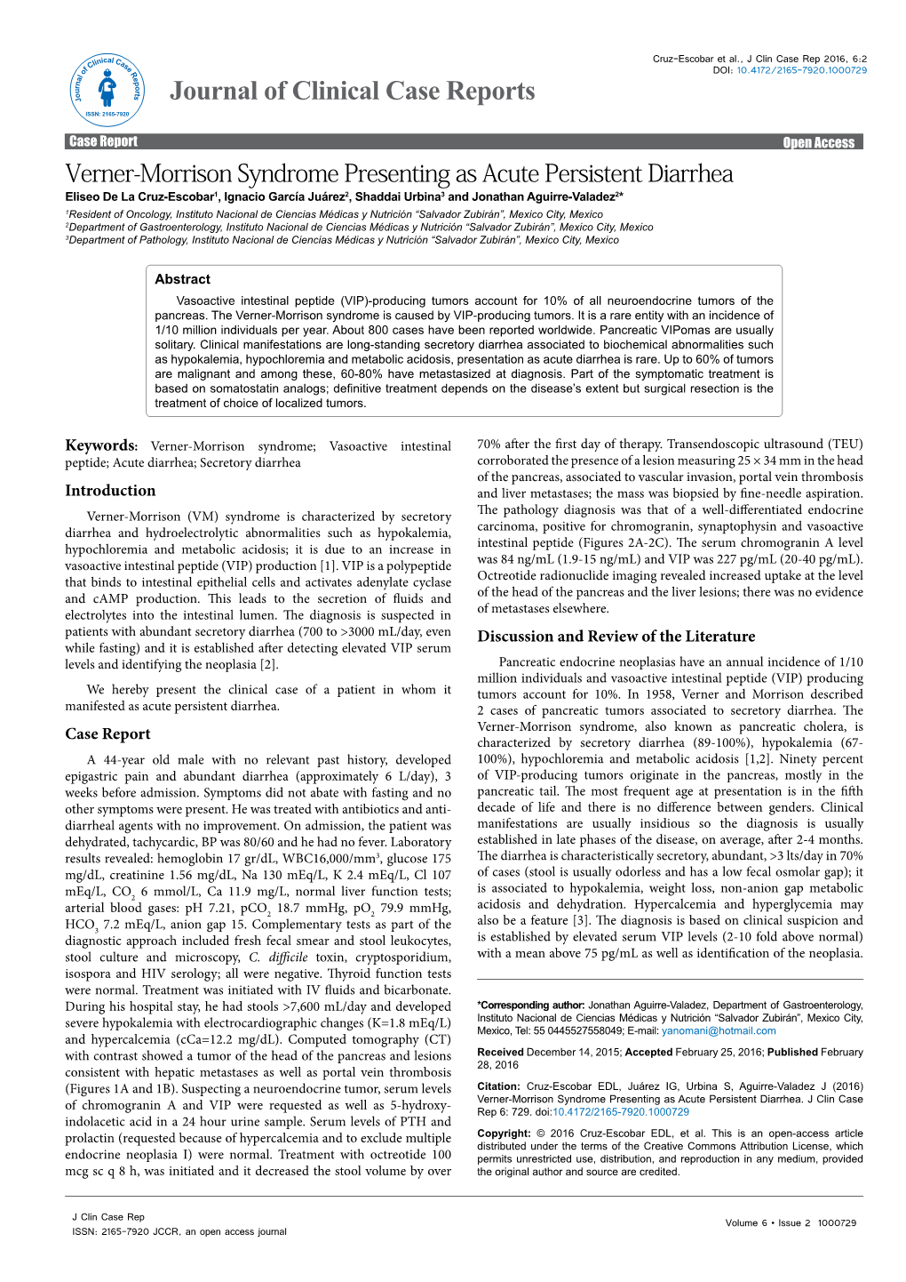 Verner-Morrison Syndrome Presenting As Acute Persistent Diarrhea