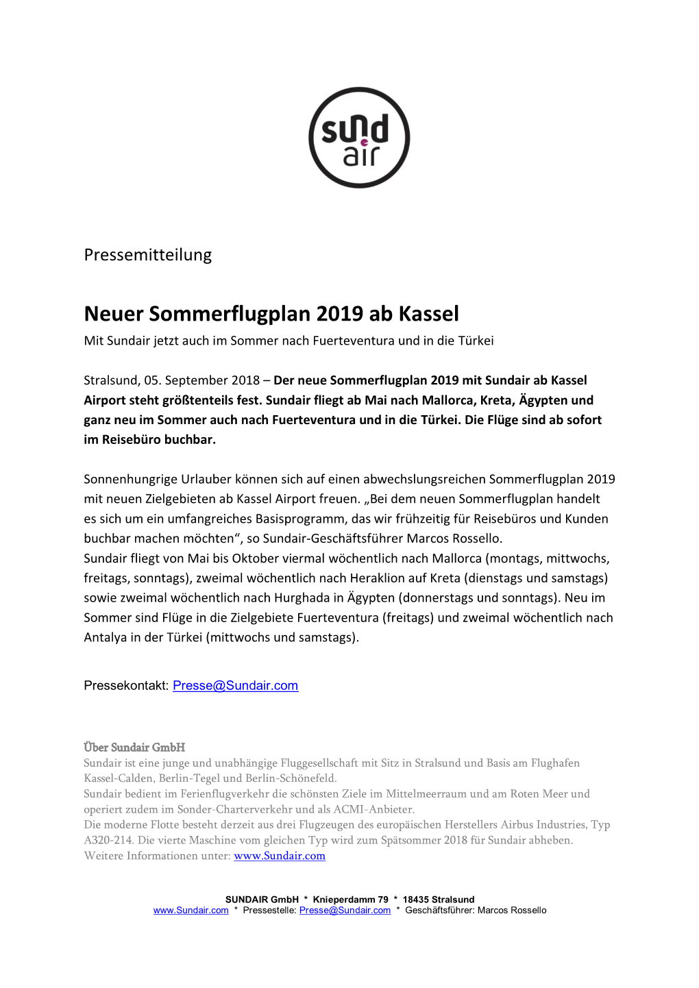 Neuer Sommerflugplan 2019 Ab Kassel Mit Sundair Jetzt Auch Im Sommer Nach Fuerteventura Und in Die Türkei