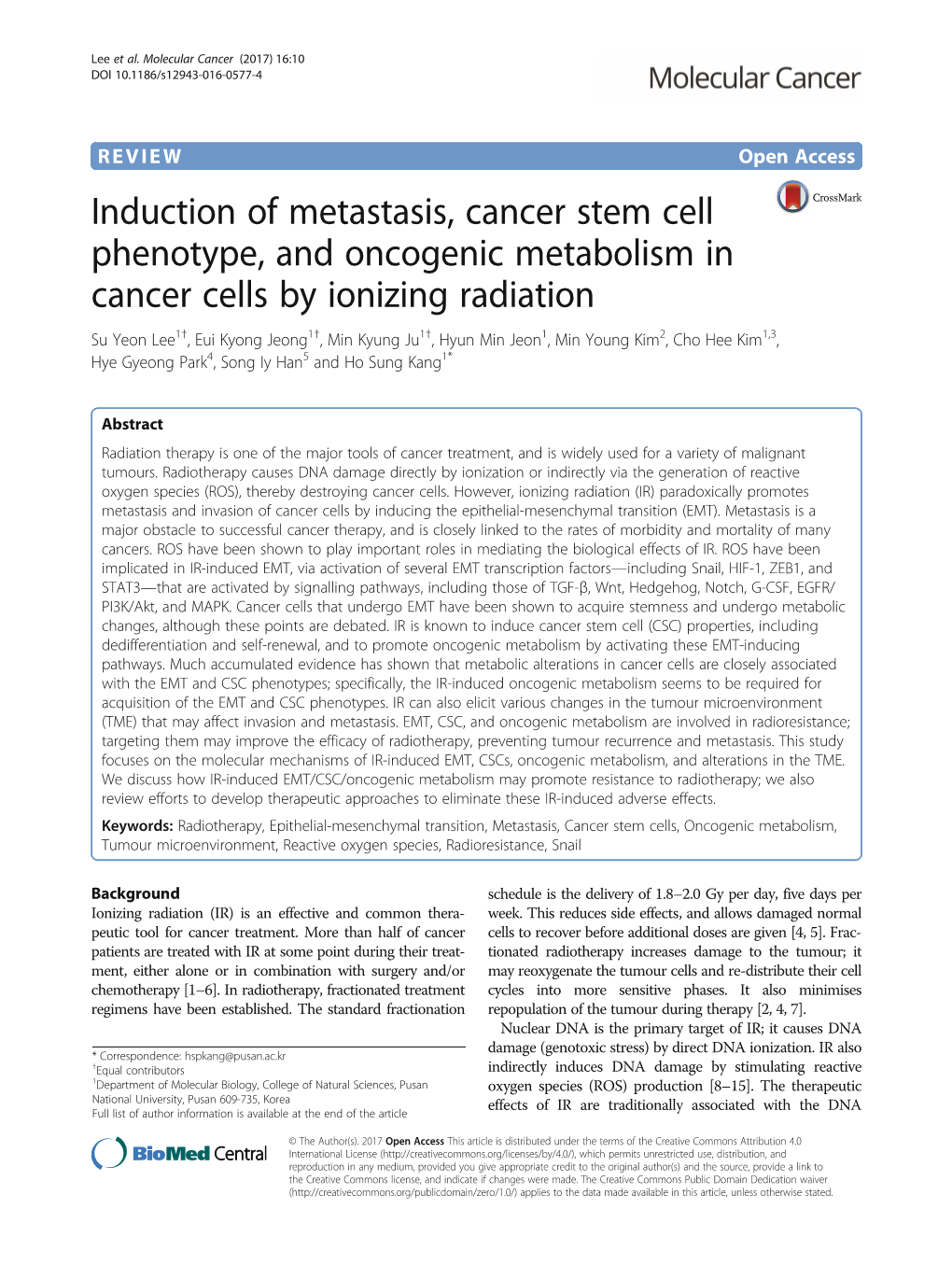 Induction of Metastasis, Cancer Stem Cell Phenotype, and Oncogenic