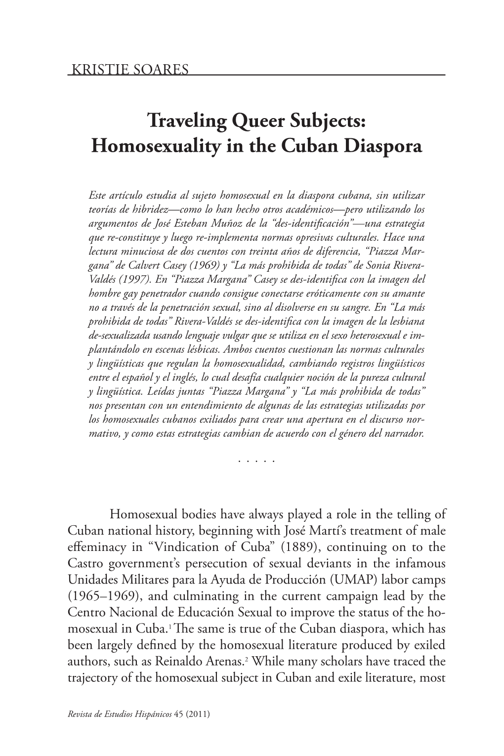 Homosexuality in the Cuban Diaspora