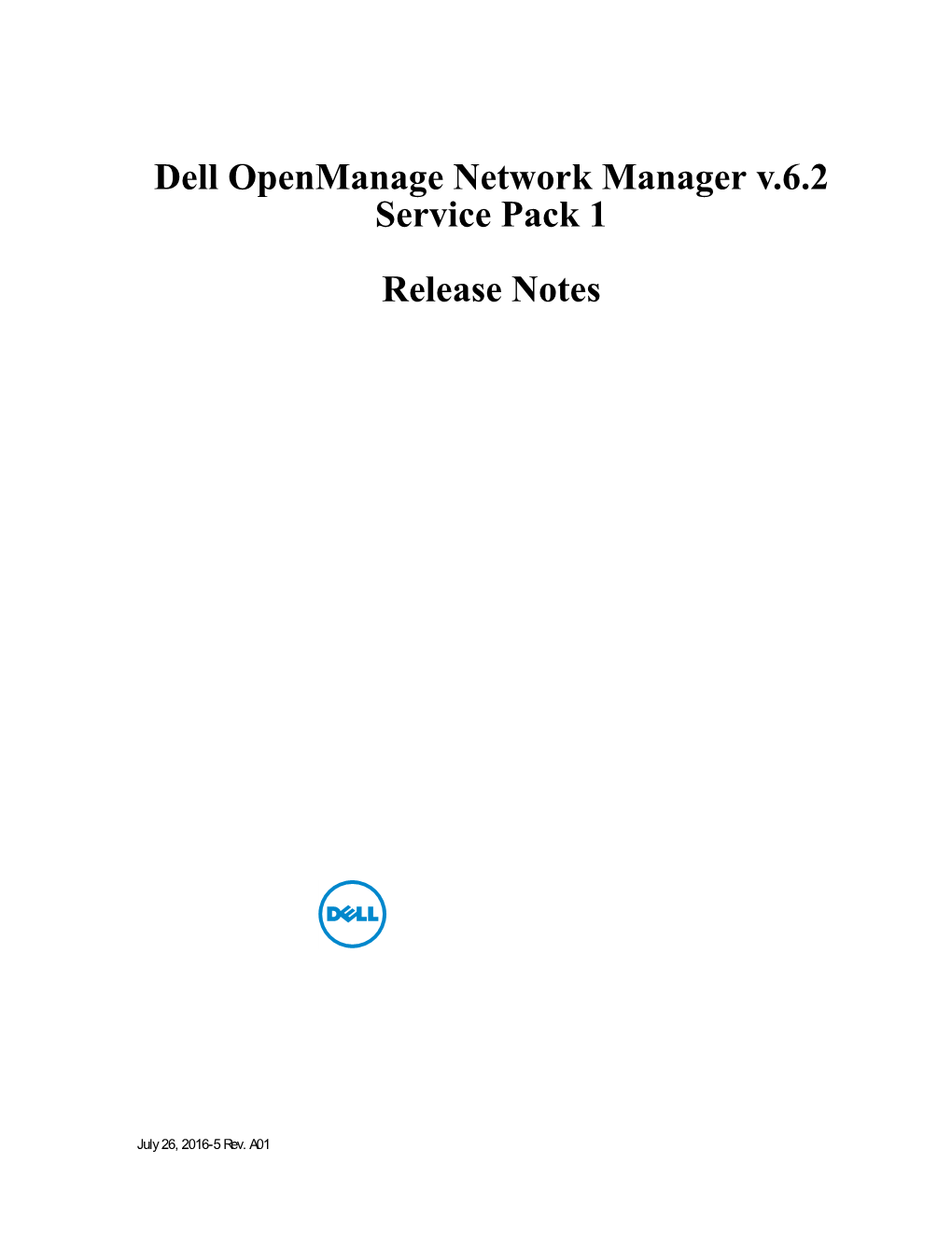 Openmanage Network Manager Release Notes