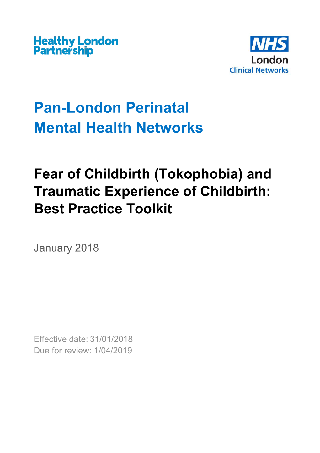 Pan-London Perinatal Mental Health Networks