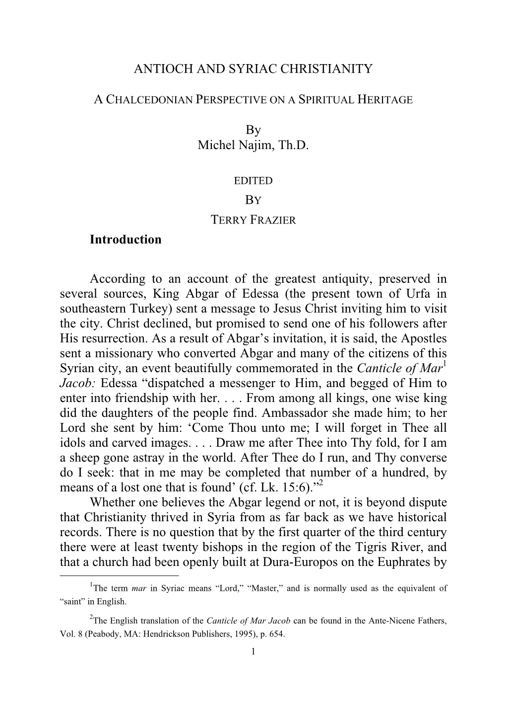 Antioch and Syriac Christianity