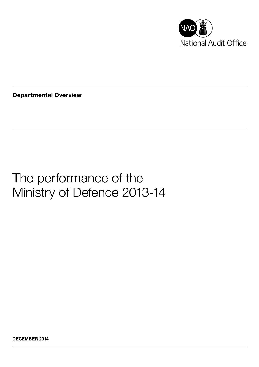 The Performance of the Ministry of Defence 2013-14