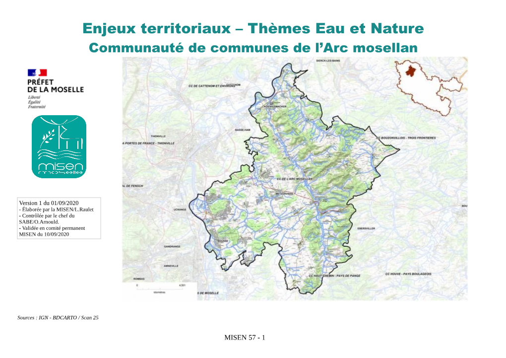 Enjeux Territoriaux – Thèmes Eau Et Nature Communauté De Communes De L’Arc Mosellan