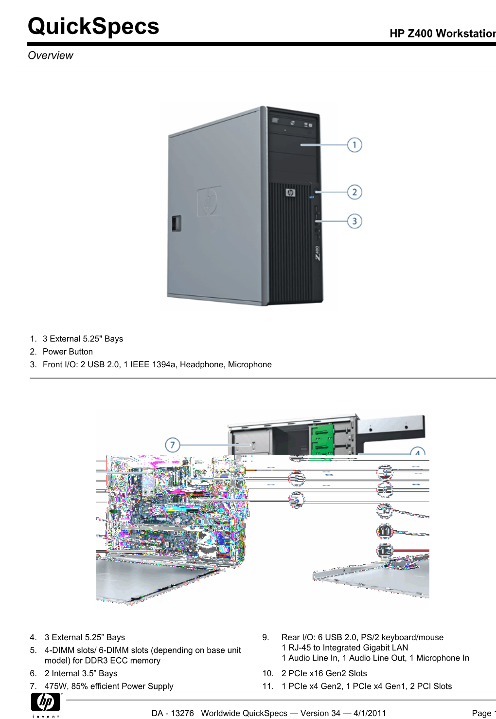 HP Z400 Workstation Overview